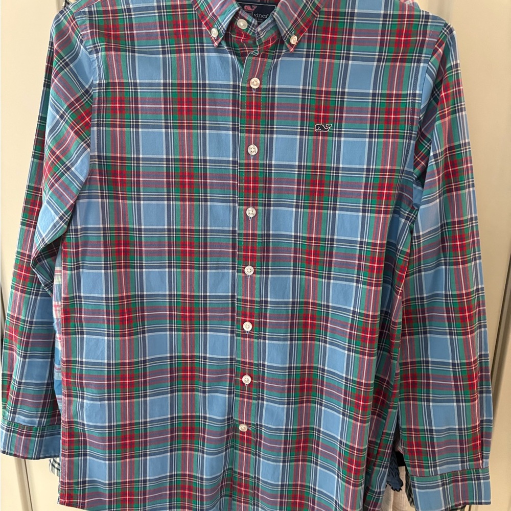 Vineyard Vines, EUC, Plaid Button Down Shirt, YOUTH L (16).